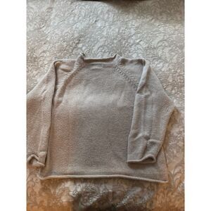 Mexicali Blues Alpaca Sweater, size L, oatmeal color. Made in Peru.